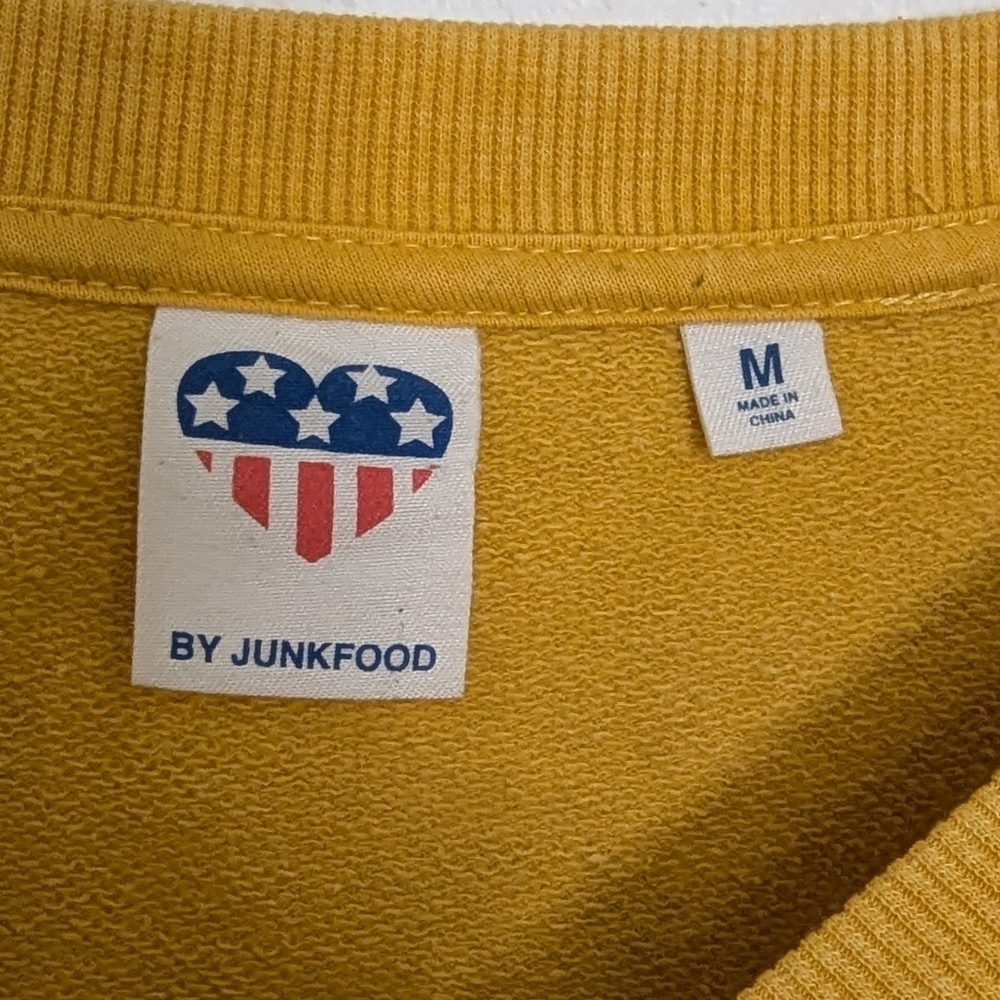Junk Food Sweatshirt Lightning Bolt Yellow Crewneck Medium - Picture 5 of 9